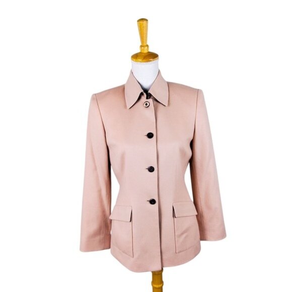 Tahari Pink Blazer with Structured Shoulders and Notched Lapels Size 4 - Picture 1 of 7